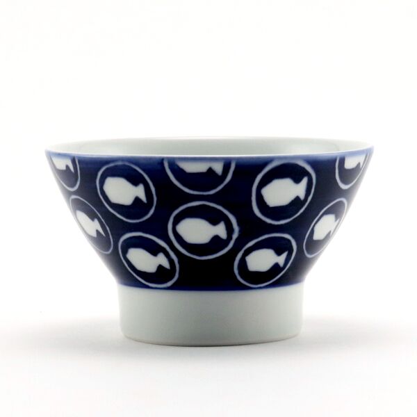 夫 絵柄まだいくらわんか碗 茶碗・画像