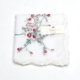 バラポワンポワン ベトナム手刺繍ハンカチ フラワ-・画像