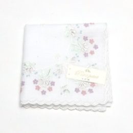 ブ-ケポワンポワン ベトナム手刺繍ハンカチ フラワ-・画像