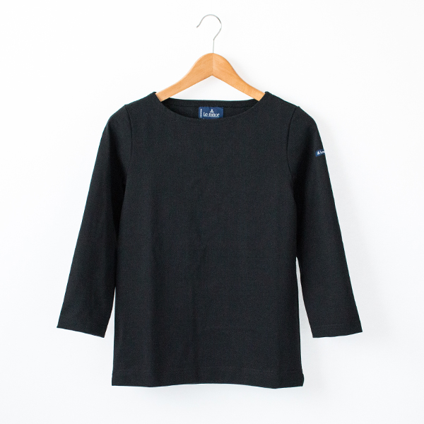 BLACK-1Le minor 厚手 七分袖 カットソ-・画像