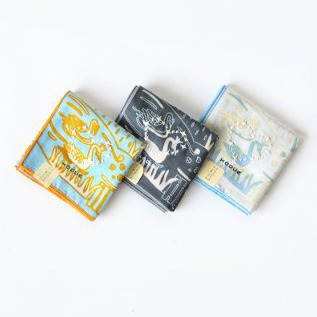 グレ-ひびのこづえハンカチ 庭・画像