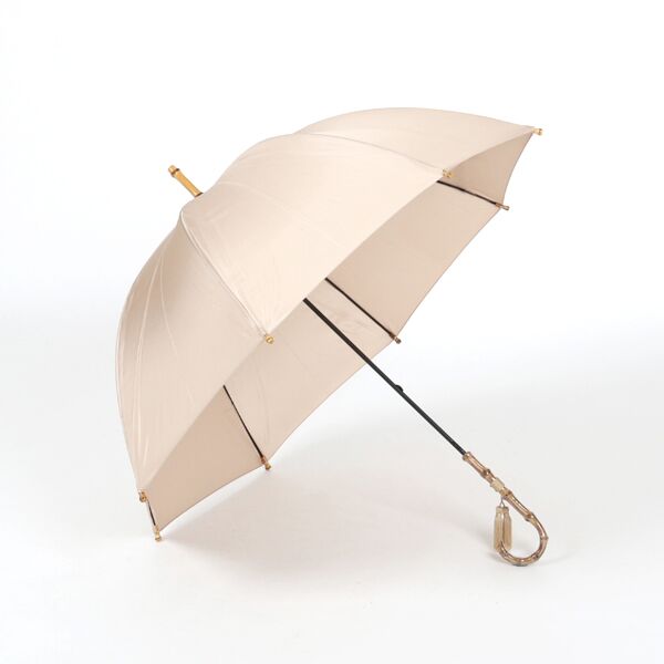 BEIGE/60cm 8本骨レディ-ス長傘 無地・画像