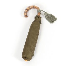 KHAKI/55cm 6本骨レディ-ス折りたたみ傘 無地・画像