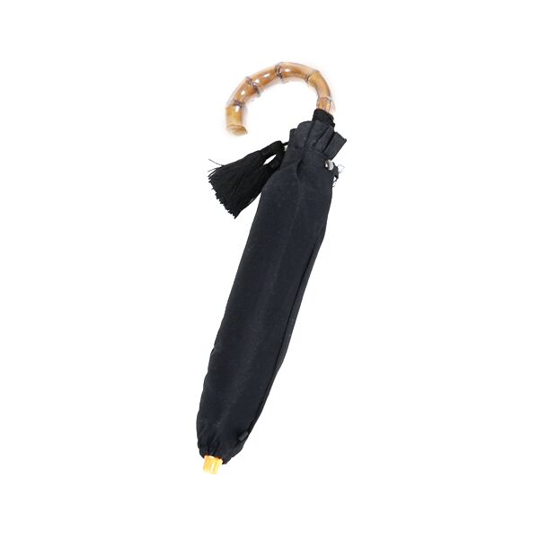 BLACK/47cm 8本骨レディ-ス晴雨兼用折りたたみ傘 コットンピケ・画像