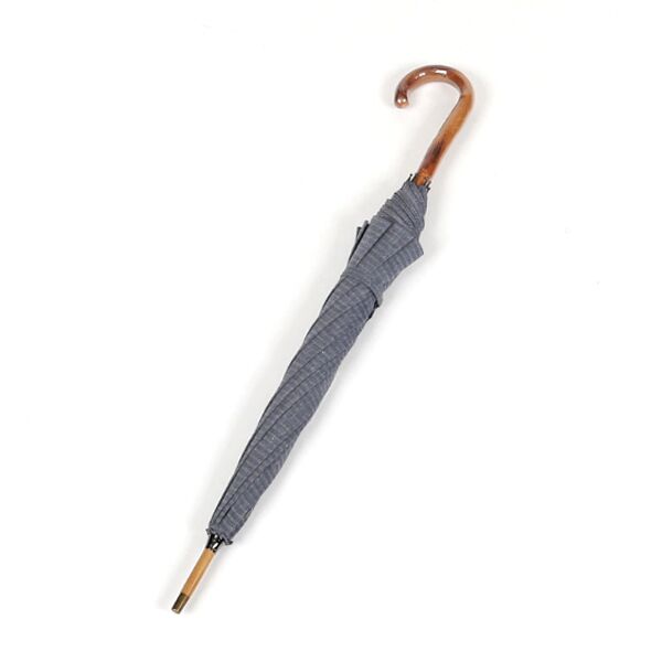 NAVY/47cm 8本骨レディ-ス晴雨兼用長傘 綿麻ヘリンボ-ン・画像