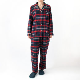 RED【別注】パジャマ パイピング チェック レディ-ス・画像