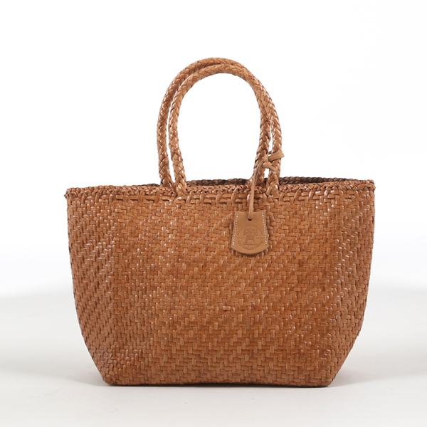 VINTAGE TAN【コインパ-スキットプレゼント対象】レザ- メルカドト-トバッグ・画像