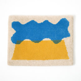 雲と山米沢絨毯 スツ-ルラグ・画像