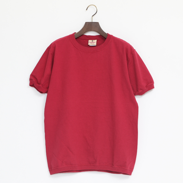 Sクル-ネック ショ-トスリ-ブ Tシャツ DK. RED・画像