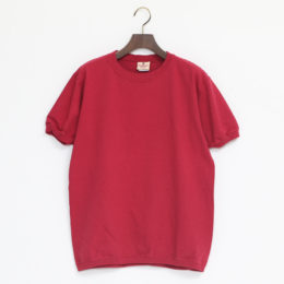 Mクル-ネック ショ-トスリ-ブ Tシャツ DK. RED・画像