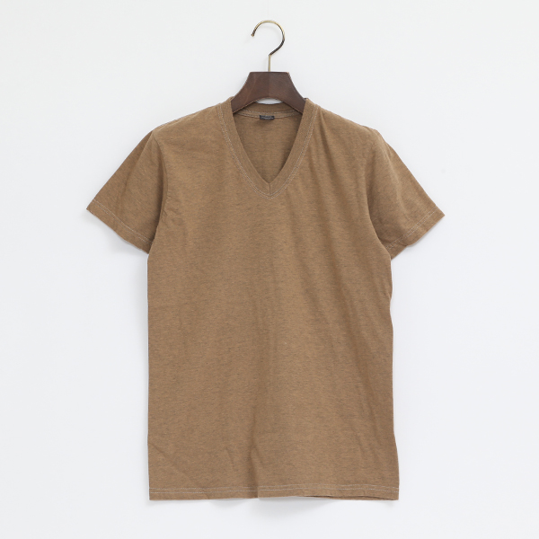 CAMEL/S4.6oz Vネック ショ-トスリ-ブ Tシャツ・画像