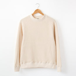 Sユニセックス WAFFLE MIDNECK IVORY・画像