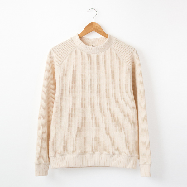 Lユニセックス WAFFLE MIDNECK IVORY・画像
