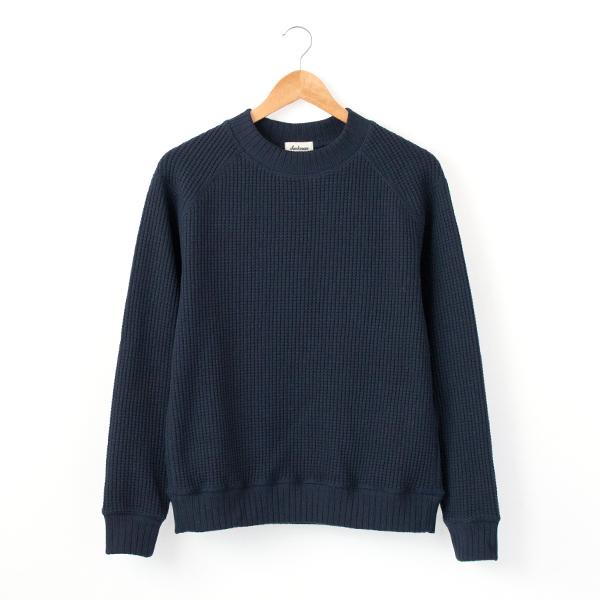 Sユニセックス WAFFLE MIDNECK DARK NAVY・画像