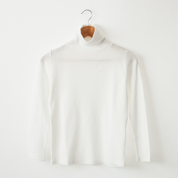 WHITEパンケ-キコットン 長袖タ-トルネック・画像