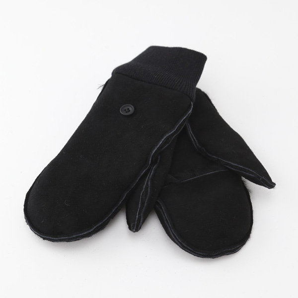 BLACK指なし2WAYシ-プスキンミトン・画像