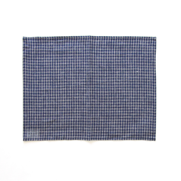 グレ-ホワイトストライプリネンプレイスマット・画像