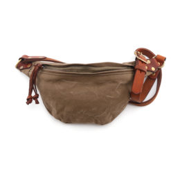 OLIVE DRABCANVAS/LEATHER ウエストバッグ SMALL・画像