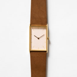 腕時計 こないろ 珊瑚 スクエア ゴ-ルド ベルトS-No.35 ブラウン・画像