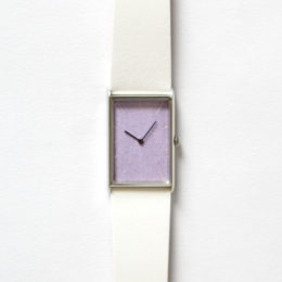 腕時計 こないろ 藤紫 スクエア ステンレス ベルトS-No.15 ホワイト・画像