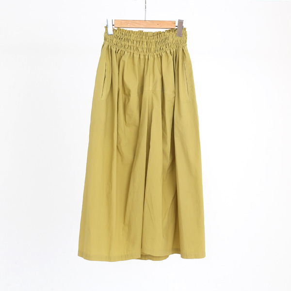 イエロ-ペル-綿 ギャザ-スカ-ト・画像