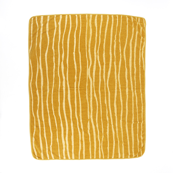 イエロ-ライトシュニ-ルコットンブランケットシングル（138×178）バンブ-・画像