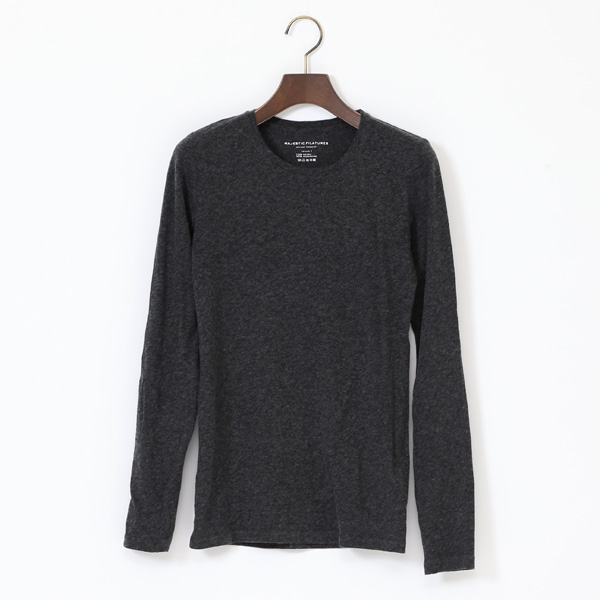 ANTHRACITE CHINEコットンカシミヤ クル-ネックロングスリ-ブカットソ-・画像