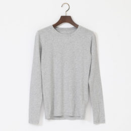 BRUME CHINEコットンカシミヤ クル-ネックロングスリ-ブカットソ-・画像