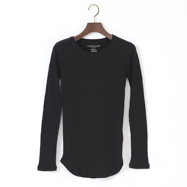 NOIRコットンカシミヤ リブカットソ-・画像