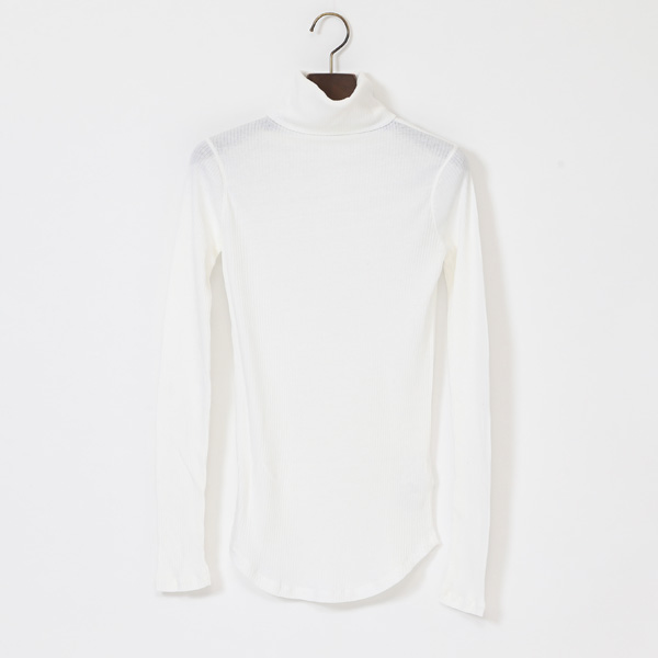 BLANC LAITコットンカシミヤ リブタ-トルネック・画像