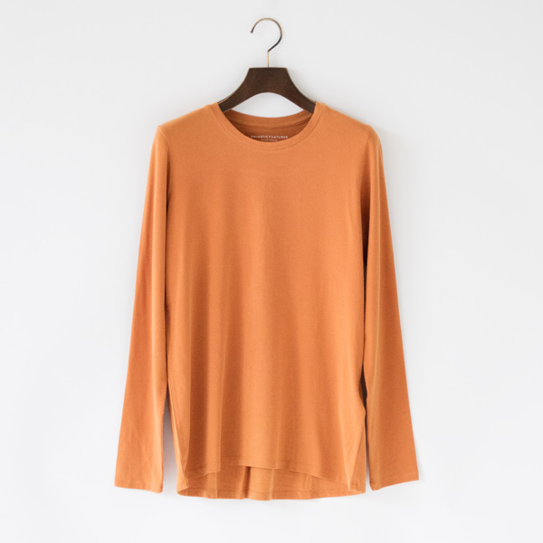 PUMPKINコットンストレッチ フェイドカラ-クル-ネックカットソ-・画像