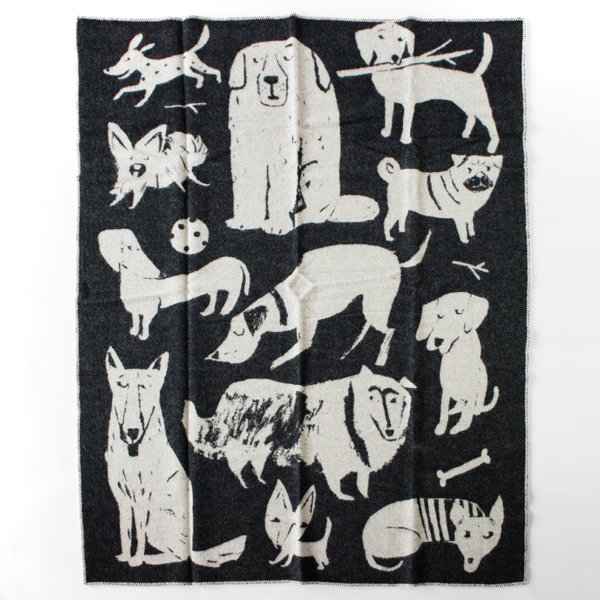 130×180cmブランケット KOIRAPUISTO BLACK-WHITE・画像
