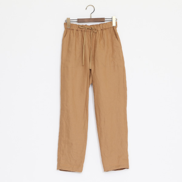 38リネンキャンバスワッシャ-パンツ CAMEL・画像