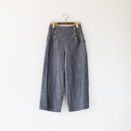 38リネンダンガリ-ワイドパンツ・画像