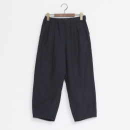 NAVY 36コットンリネン バックサテンサルエルパンツ・画像