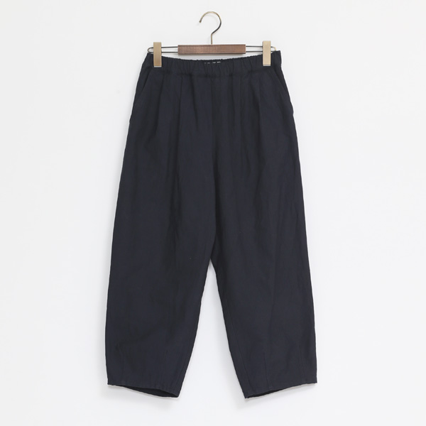 38コットンリネン バックサテンサルエルパンツ NAVY・画像