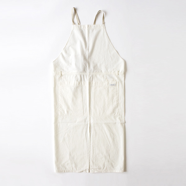 ホワイトコットンブロ-ドエプロン・画像