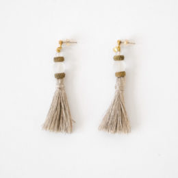 FLAXTassel × Pearl & Quartz ピアス・画像