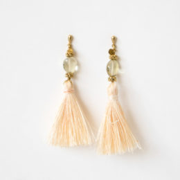 L.YELLOWTassel × Pearl & Quartz ピアス・画像