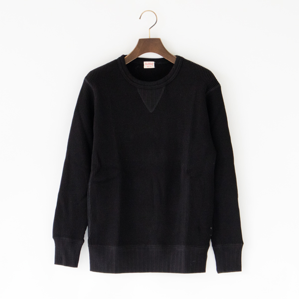 BLACKス-パ-ヘビ-ワッフル スウェットロングスリ-ブ・画像