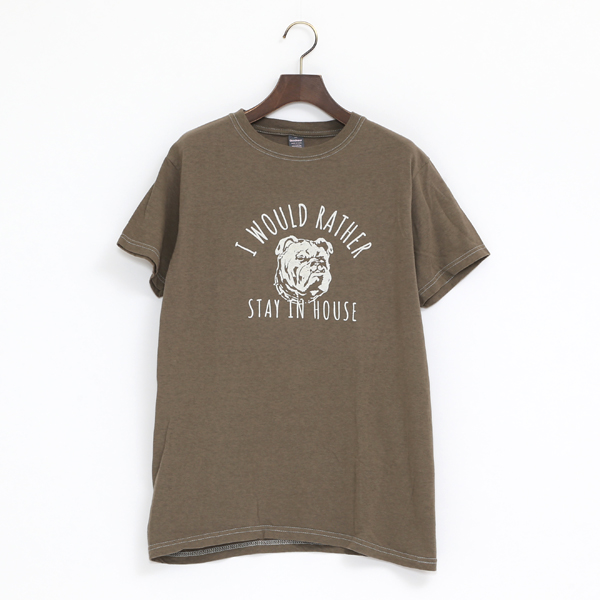 MILITARY GREEN/MHOUSE 4.6oz CREW Tシャツ・画像
