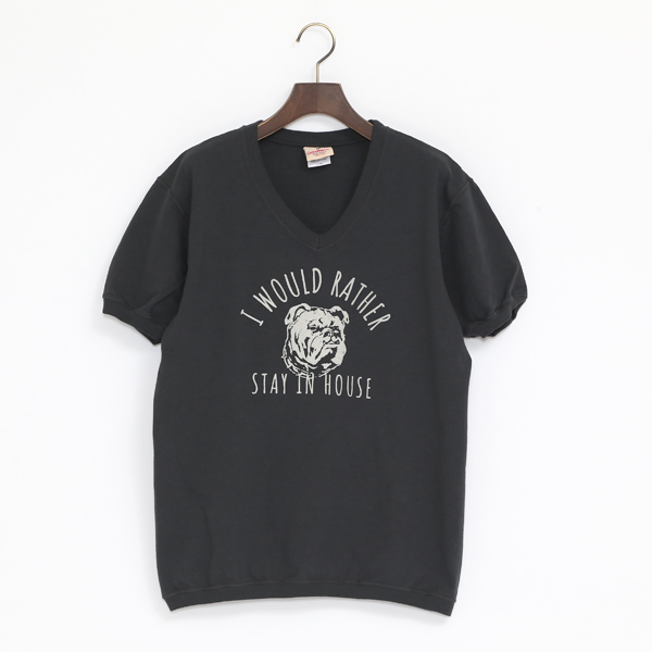 OFF BLACK/MHOUSE 7.2oz V Tシャツ・画像