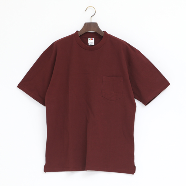 BURGUNDY MFRUIT HEAVY WEIGHT POCKET TEE・画像