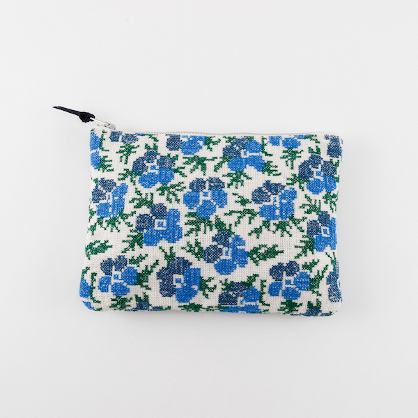 青い花ポ-チ・画像