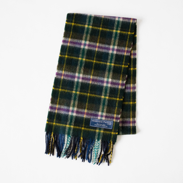 DURHAM OLIVEタ-タンチェックマフラ- ネイビ-・グリ-ン・画像