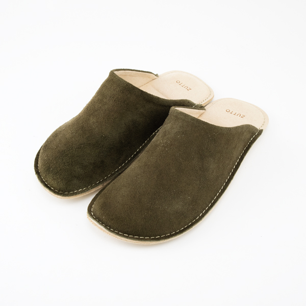 男性向けレザ-スリッパ KHAKI・画像
