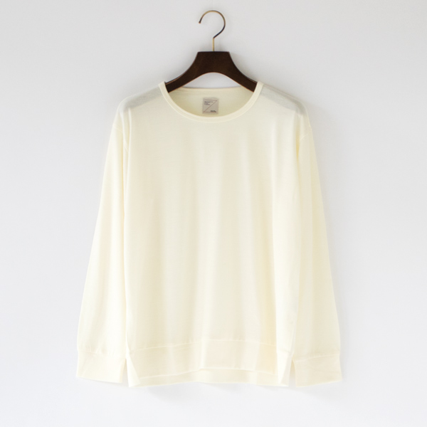 CREAMSuper120sウ-ル クル-ネックトップ・画像