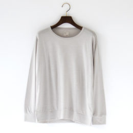 ICE GREYSuper120sウ-ル クル-ネックトップ・画像