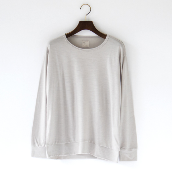 ICE GREYSuper120sウ-ル クル-ネックトップ・画像