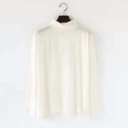 CREAMSuper120sウ-ル モックネックトップ・画像